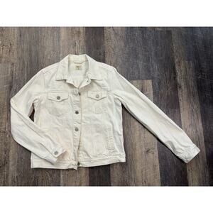 Gap‎ 1969 Womens Cream Off White Denim Trucker Jacket Size M 100% Cotton